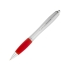 Шариковая ручка Nash, серебристый/красный, аБС пластик