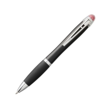Светящаяся шариковая ручка Nash со светящимся черным корпусом и рукояткой, красный