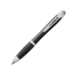 Светящаяся шариковая ручка Nash со светящимся черным корпусом и рукояткой, красный, черный/серебристый/красный, абс пластик