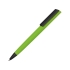 Ручка пластиковая шариковая C1 софт-тач, зеленое яблоко, черный, зеленое яблоко, пластик с покрытием soft-touch