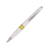 Ручка пластиковая шариковая «Меридиан», белый/желтый, белый/желтый/серебристый, пластик