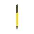 Ручка пластиковая soft-touch шариковая Taper, желтый/черный, желтый/черный, пластик с покрытием soft-touch