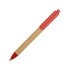 Ручка картонная пластиковая шариковая «Эко 2.0», бежевый/красный, бежевый/красный, картон/пластик