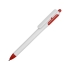 Ручка шариковая с белым корпусом и цветными вставками, белый/красный, белый/красный, пластик