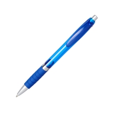 Шариковая полупрозрачная ручка Turbo с резиновой накладкой, cиний