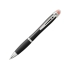 Светящаяся шариковая ручка Nash со светящимся черным корпусом и рукояткой, оранжевый, черный/серебристый/оранжевый, абс пластик