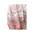 Платок Мезенская роспись, красный, белый, 70% шёлк, 30% вискоза