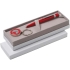 Набор Cacharel: шариковая ручка, брелок с флеш-картой USB 2. на 4 Гб, красный/серебристый, красный/серебристый, латунь/цинковый сплав