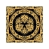 Платок Златоустовская гравюра, черный, золотистый, 70% шёлк, 30% вискоза