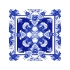 Русский платок в стиле Гжель, синий, белый, 70% шёлк, 30% вискоза