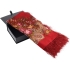 Павловопосадский платок, красный, красный/разноцветный, шерсть 100%