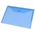 Папка-конверт A4 с кнопкой 0.18 мм, синий, синий прозрачный, пластик