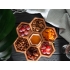 Менажница соты с одной соусницей Соты, натуральный коричневый, буковое дерево, обработанное пищевым маслом