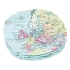 Набор из 4-х тарелок «Карта мира», голубой/разноцветный, фарфор