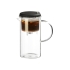 Стеклянный заварочный чайник Gunfu, 600 мл, прозрачный, черный, боросиликатное стекло, пластик с покрытием софт-тач