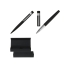 Подарочный набор: ручка шариковая, ручка роллер. Hugo Boss, черный, черный, латунь с покрытием софт-тач/хром