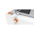 Подставка для кабеля Clippi, оранжевый, оранжевый, силикон/abs пластик/липкий стикер