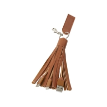 Тканевый кабель для зарядки Tassel 3-в-1, коричневый Тканевый кабель для зарядки Tassel 3-в-1, коричневый