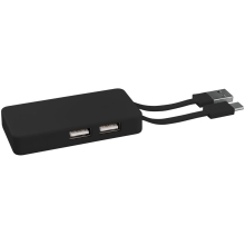 USB Hub Grid  с двойными кабелями, черный