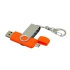 Флешка с  поворотным механизмом, c дополнительным разъемом Micro USB, 64 Гб, оранжевый, оранжевый/серебристый, пластик/металл