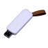 USB-флешка промо на 32 Гб прямоугольной формы, выдвижной механизм, белый, белый, пластик