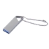 USB 2.0-флешка на 16 Гб с мини чипом, компактный дизайн, отверстие треугольной формы для цепочки, серебристый, 