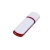 Флешка промо прямоугольной классической формы с цветными вставками, 16 Гб, белый/красный