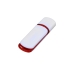 Флешка промо прямоугольной классической формы с цветными вставками, 16 Гб, белый/красный, белый/красный, пластик