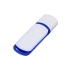Флешка промо прямоугольной классической формы с цветными вставками, 32 Гб, белый/синий, белый/синий, пластик