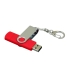 Флешка с  поворотным механизмом, c дополнительным разъемом Micro USB, 32 Гб, красный, красный/серебристый, пластик/металл