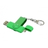 Флешка с поворотным механизмом, c дополнительным разъемом Micro USB, 16 Гб, зеленый, зеленый, пластик с покрытием soft-touch/металл