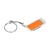 Флешка прямоугольной формы, выдвижной механизм с мини чипом, 16 Гб, оранжевый/серебристый