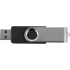 Флеш-карта USB 2.0 32 Gb Квебек, черный, черный, пластик с покрытием soft-touch/металл