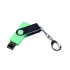 USB-флешка на 32 Гб поворотный механизм, c двумя дополнительными разъемами MicroUSB и TypeC, зеленый, зеленый, пластик