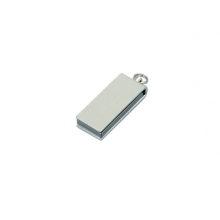 Флешка с мини чипом, минимальный размер, цветной  корпус, 64 Гб, серебристый
