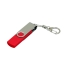 Флешка с  поворотным механизмом, c дополнительным разъемом Micro USB, 64 Гб, красный, красный/серебристый, пластик/металл