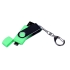 USB-флешка на 32 Гб поворотный механизм, c двумя дополнительными разъемами MicroUSB и TypeC, зеленый, зеленый, пластик