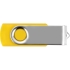 Флеш-карта USB 2.0 16 Gb Квебек, желтый, желтый, пластик с покрытием soft-touch/металл