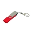Флешка с  поворотным механизмом, c дополнительным разъемом Micro USB, 16 Гб, красный, красный, пластик/металл