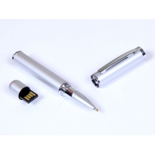 USB-флешка на 8 Гб в виде ручки с мини чипом, серебро