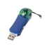 Флеш-карта USB 2.0 на 4 Gb с плавающей мини-фигурой земного шара, синий/зеленый, пластик