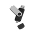 USB/micro USB-флешка на 16 Гб «Квебек OTG», черный, пластик с покрытием soft-touch\металл
