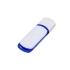 Флешка промо прямоугольной классической формы с цветными вставками, 16 Гб, белый/синий, белый/синий, пластик