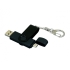 Флешка с поворотным механизмом, c дополнительным разъемом Micro USB, 32 Гб, черный, черный, пластик с покрытием soft-touch/металл