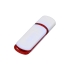 Флешка промо прямоугольной классической формы с цветными вставками, 32 Гб, белый/красный, белый/красный, пластик