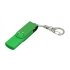 Флешка с поворотным механизмом, c дополнительным разъемом Micro USB, 16 Гб, зеленый, зеленый, пластик с покрытием soft-touch/металл