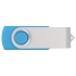 Флеш-карта USB 2.0 32 Gb Квебек, голубой, голубой, пластик с покрытием soft-touch/металл