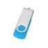 Флеш-карта USB 2.0 16 Gb Квебек, голубой, голубой, пластик с покрытием soft-touch/металл