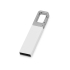 Флеш-карта USB 2.0 16 Gb с карабином Hook, белый/серебристый, белый/серебристый, металл
