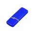 Флешка промо прямоугольной формы c оригинальным колпачком, 64 Гб, синий, синий, пластик